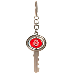 Ohio State Buckeyes Pack of 2 Spinning Key Shaped Keychain