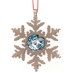 North Carolina Tar Heels (UNC) Rameses Snowflake Christmas Ornament