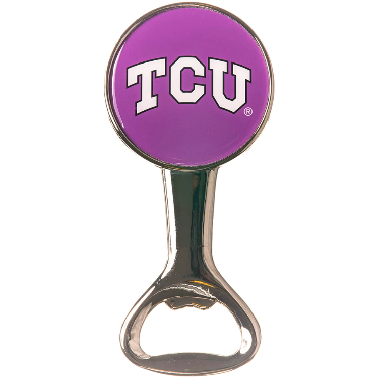 TCU Horned Frogs Round Magnetic Bottle Opener