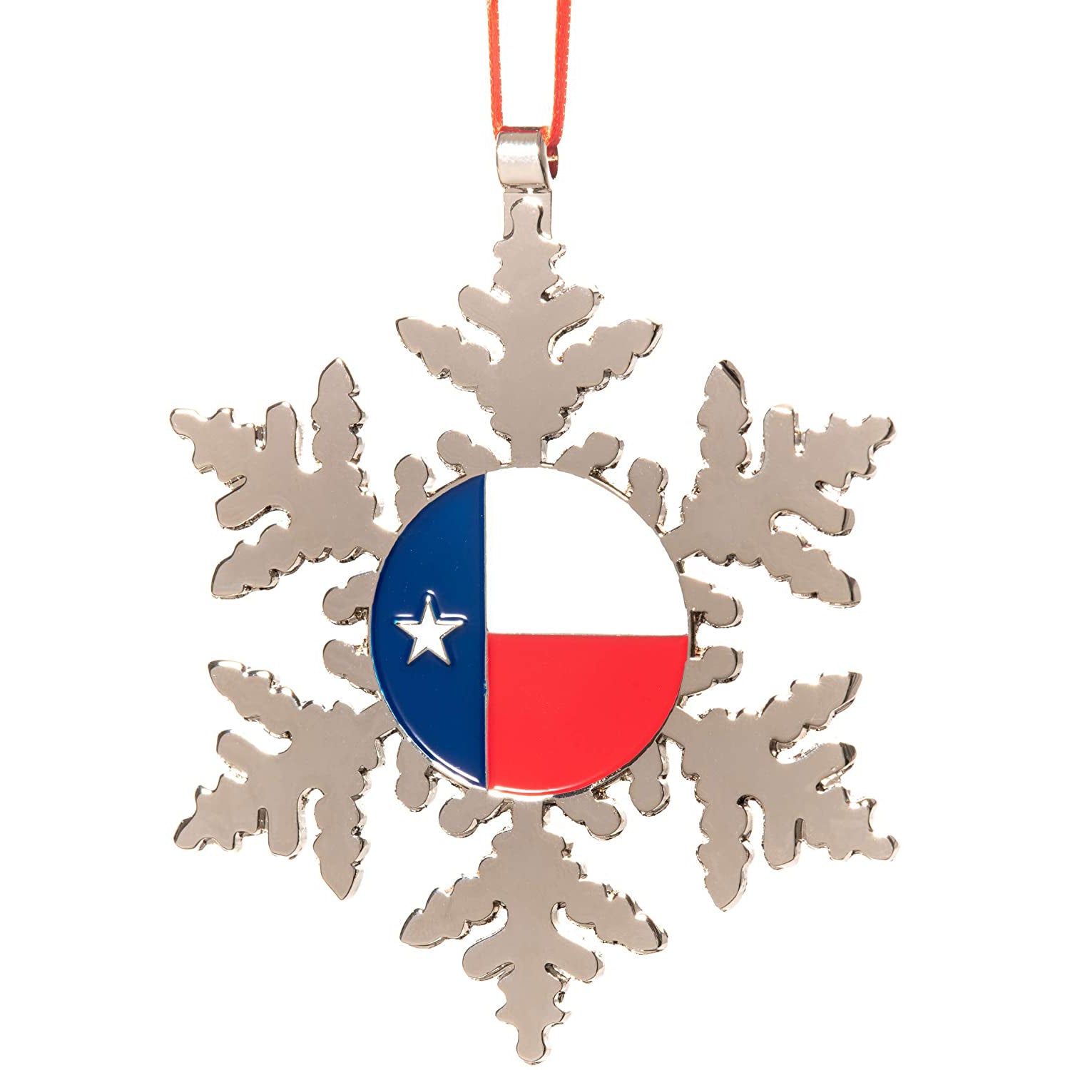 Texas Flag Snowflake Christmas Ornament