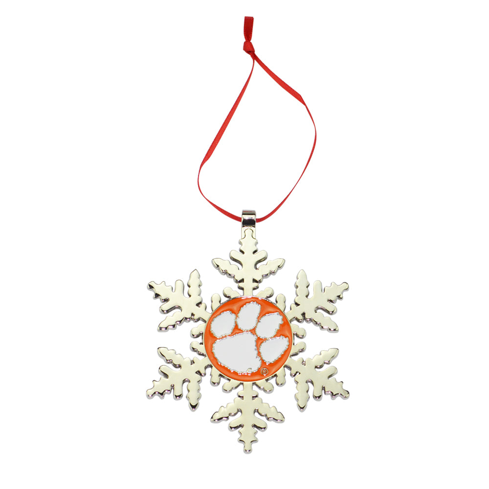 Clemson Tigers Snowflake Christmas Ornament