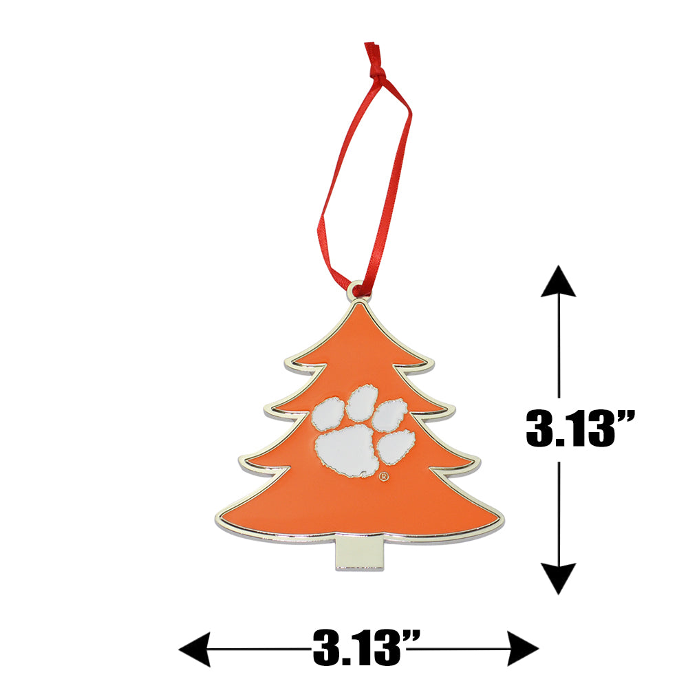 Clemson Tigers Tree Shaped Metal Christmas Ornament