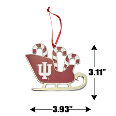 Indiana Hoosiers Candy Cane Sleigh Christmas Ornament