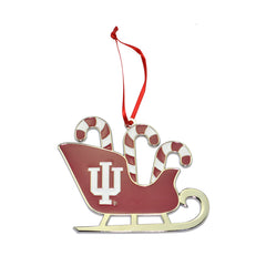 Indiana Hoosiers Candy Cane Sleigh Christmas Ornament