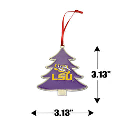 LSU Tigers Tree Shaped Metal Christmas Ornament