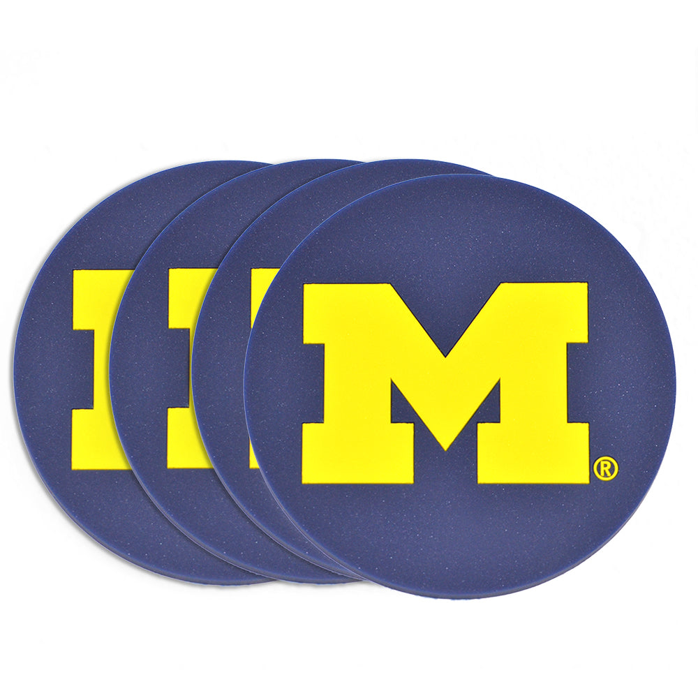 Michigan Wolverines 4-Pack PVC Coasters