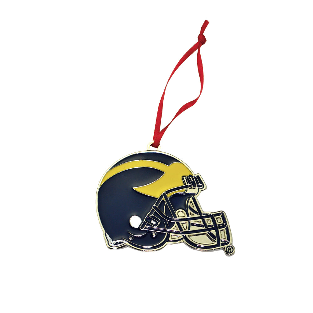 Michigan Wolverines Football Helmet Metal Christmas Ornament