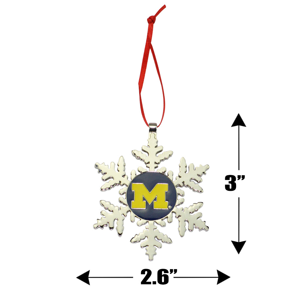 Michigan Wolverines Snowflake Christmas Ornament