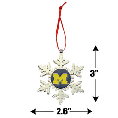 Michigan Wolverines Snowflake Christmas Ornament