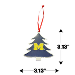 Michigan Wolverines Tree Shaped Metal Christmas Ornament