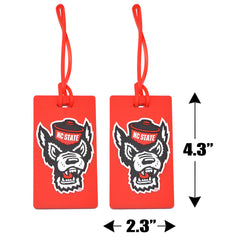 NC State Wolfpack Pack of 2 Wolf Head Luggage Tags