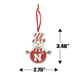 Nebraska Cornhuskers Snowman Metal Christmas Ornament