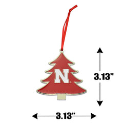 Nebraska Cornhuskers Tree Shaped Metal Christmas Ornament