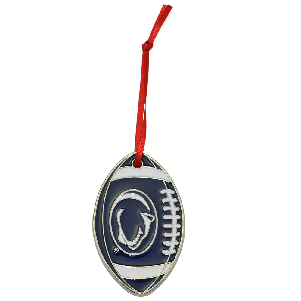 Penn State Nittany Lions Metal Football Christmas Ornament