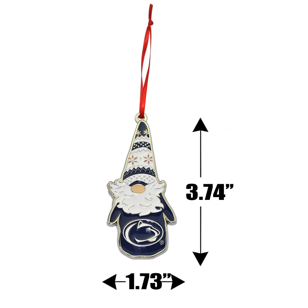 Penn State Nitty Lions Gnome Metal Christmas Ornament