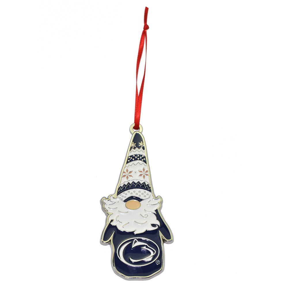 Penn State Nitty Lions Gnome Metal Christmas Ornament