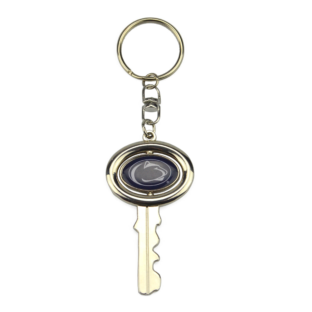 Penn State Nitty Lions Spinning Key Shaped Keychain