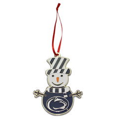 Penn State Nitty Lions Snowman Metal Christmas Ornament