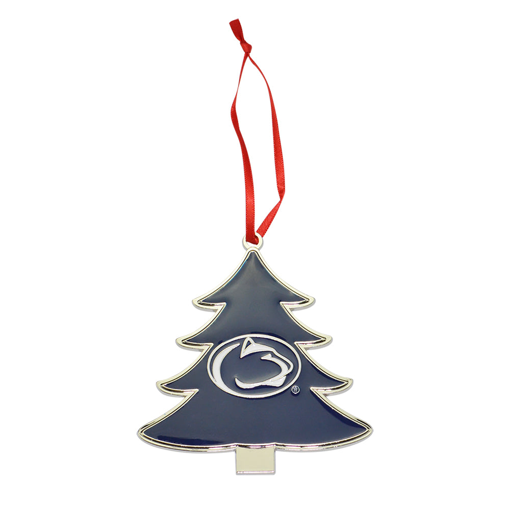 Penn State Nittany Lions Tree Shaped Metal Christmas Ornament