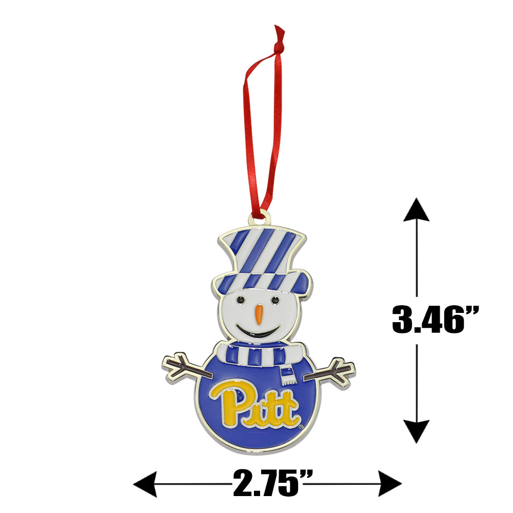 Pittsburgh Panthers Snowman Metal Christmas Ornament