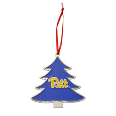 Pittsburgh Panthers Tree Shaped Metal Christmas Ornament