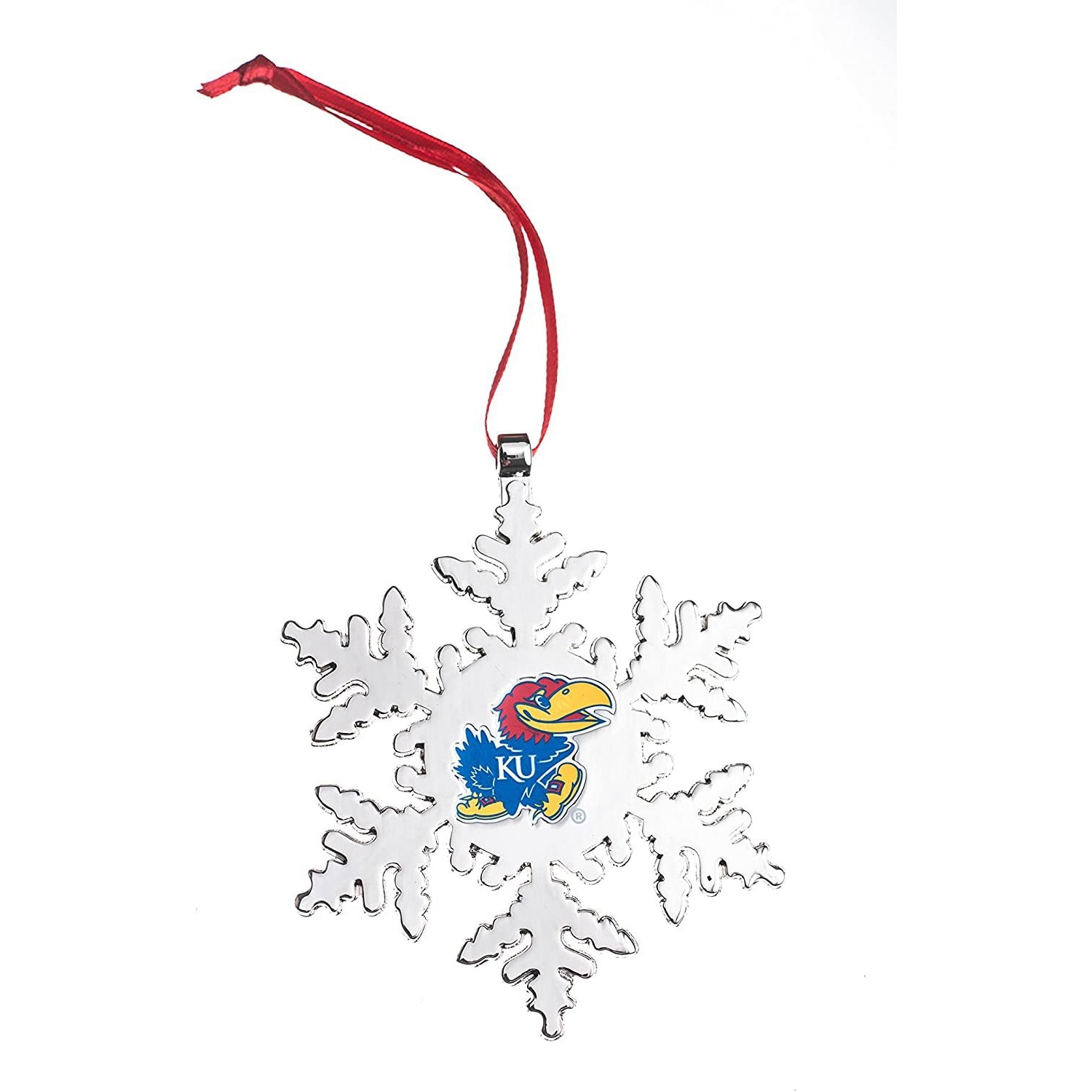 Kansas Jayhawks Snowflake Christmas Ornament