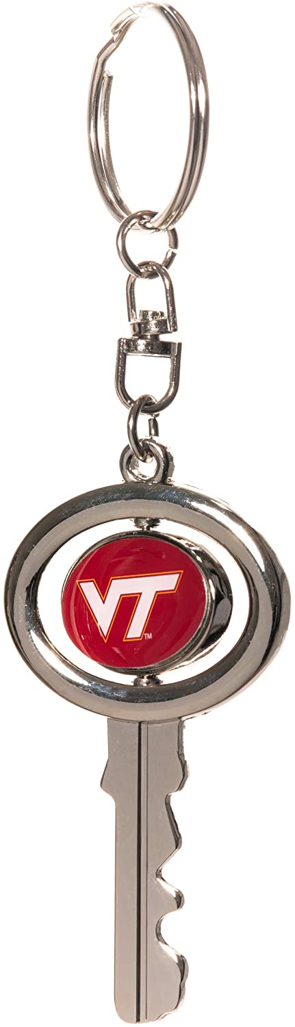 Virginia Tech Hokies Spinning Key Shaped Keychain