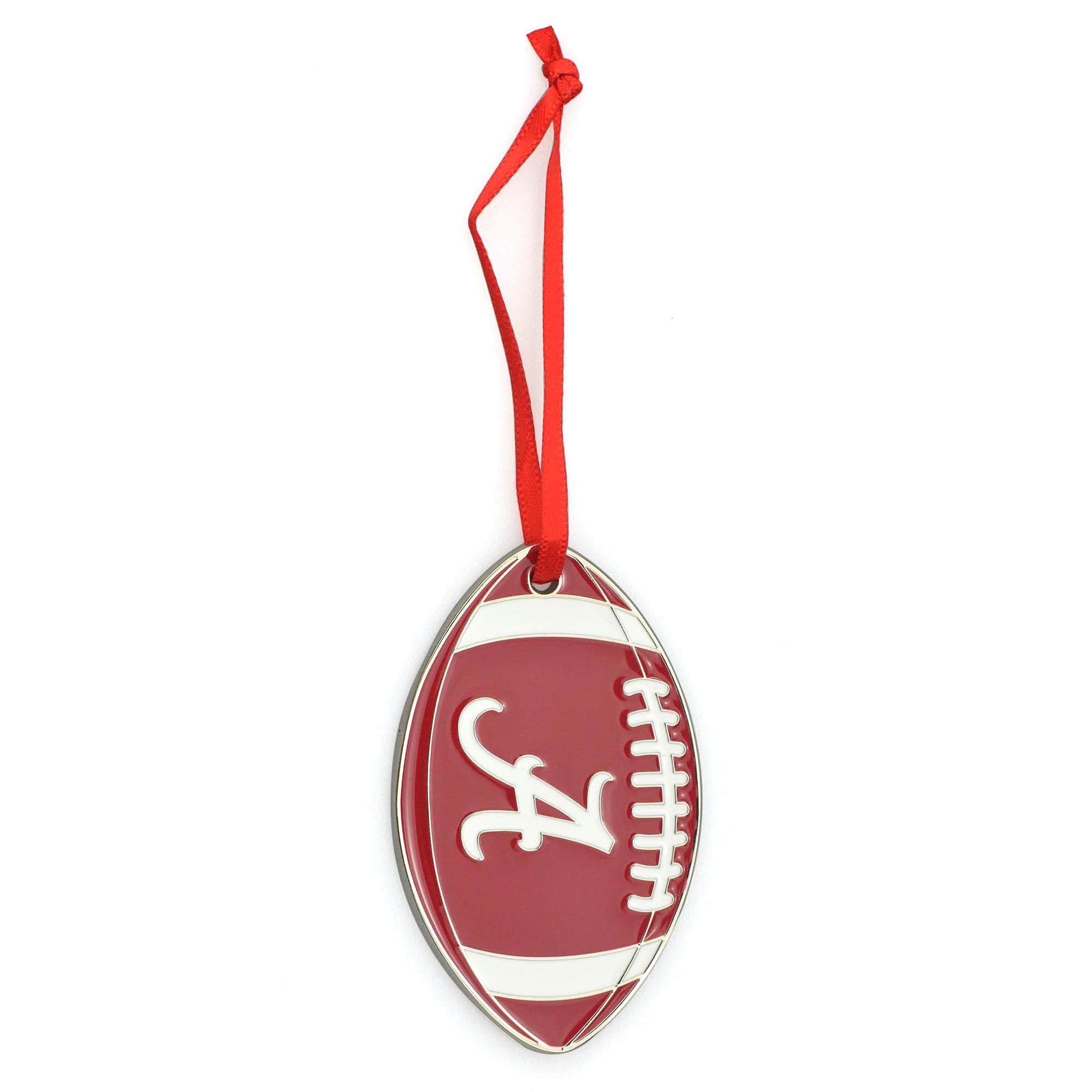 Alabama Crimson Tide Metal Football Christmas Ornament