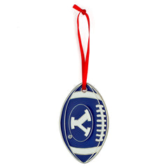 BYU Cougars (Brigham Young University) Metal Football Christmas Ornament