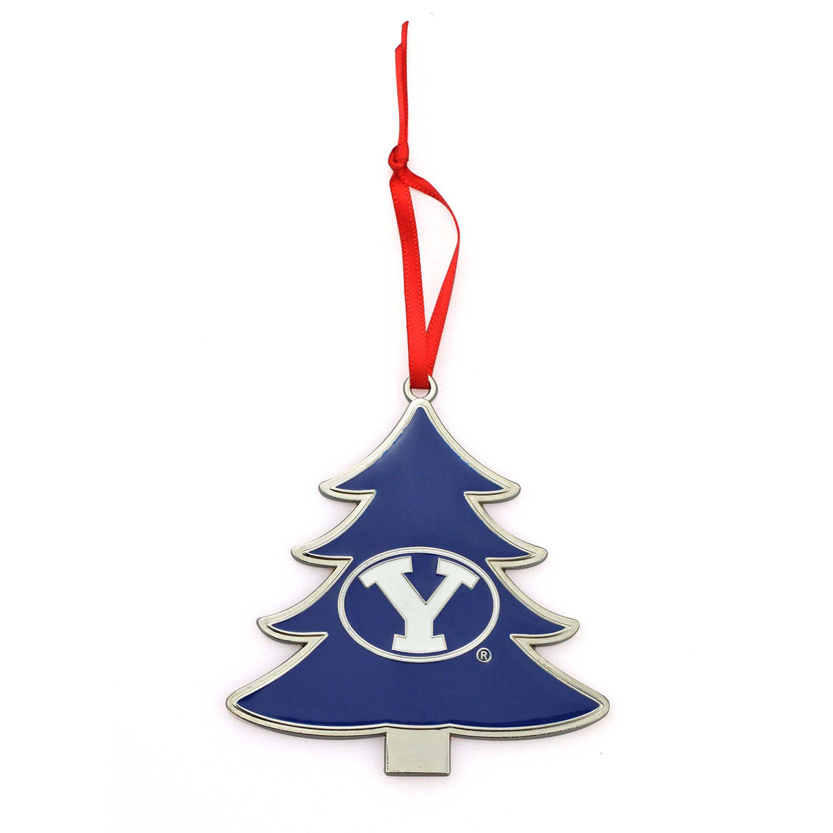 BYU Cougars (Brigham Young University) Tree Shaped Metal Christmas Ornament