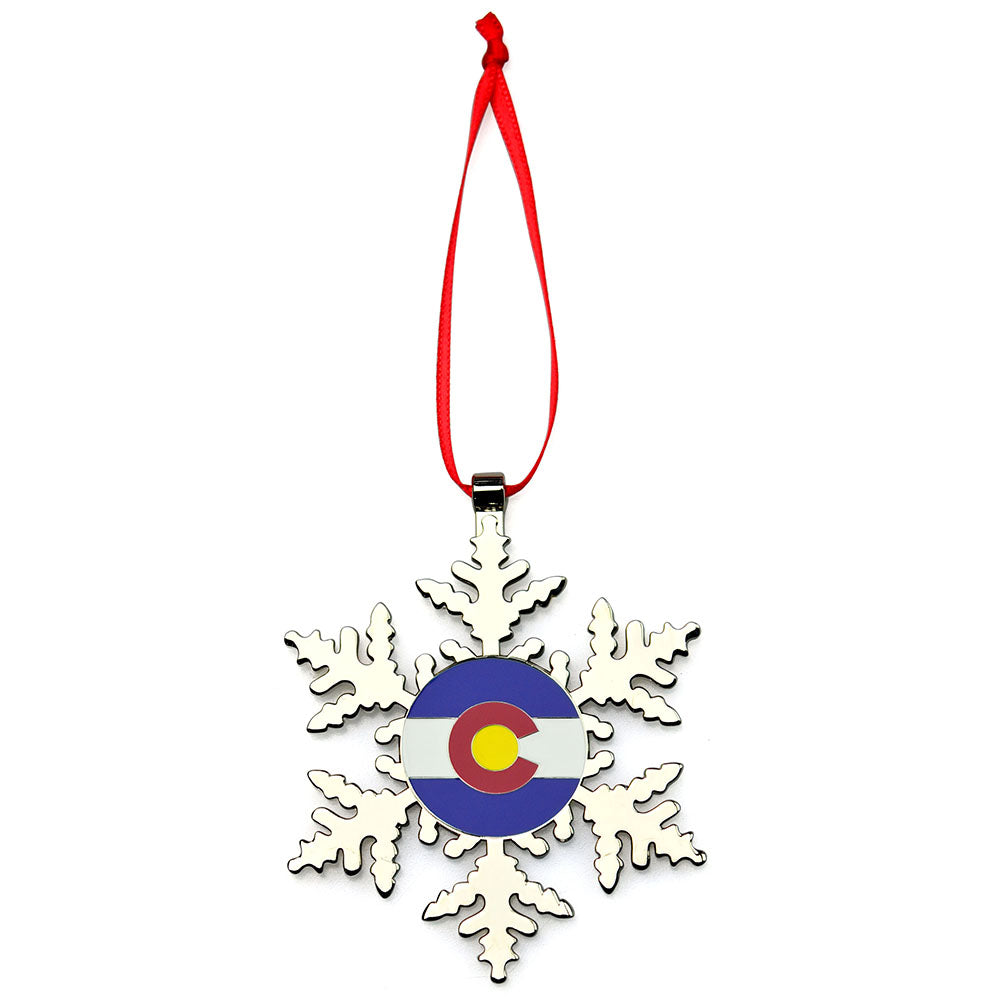 Colorado Flag Snowflake Christmas Ornament