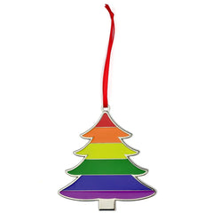 Gay Pride Flag Tree Shaped Christmas Ornament