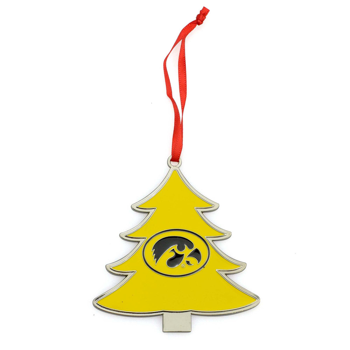 Iowa Hawkeyes Tree Shaped Metal Christmas Ornament