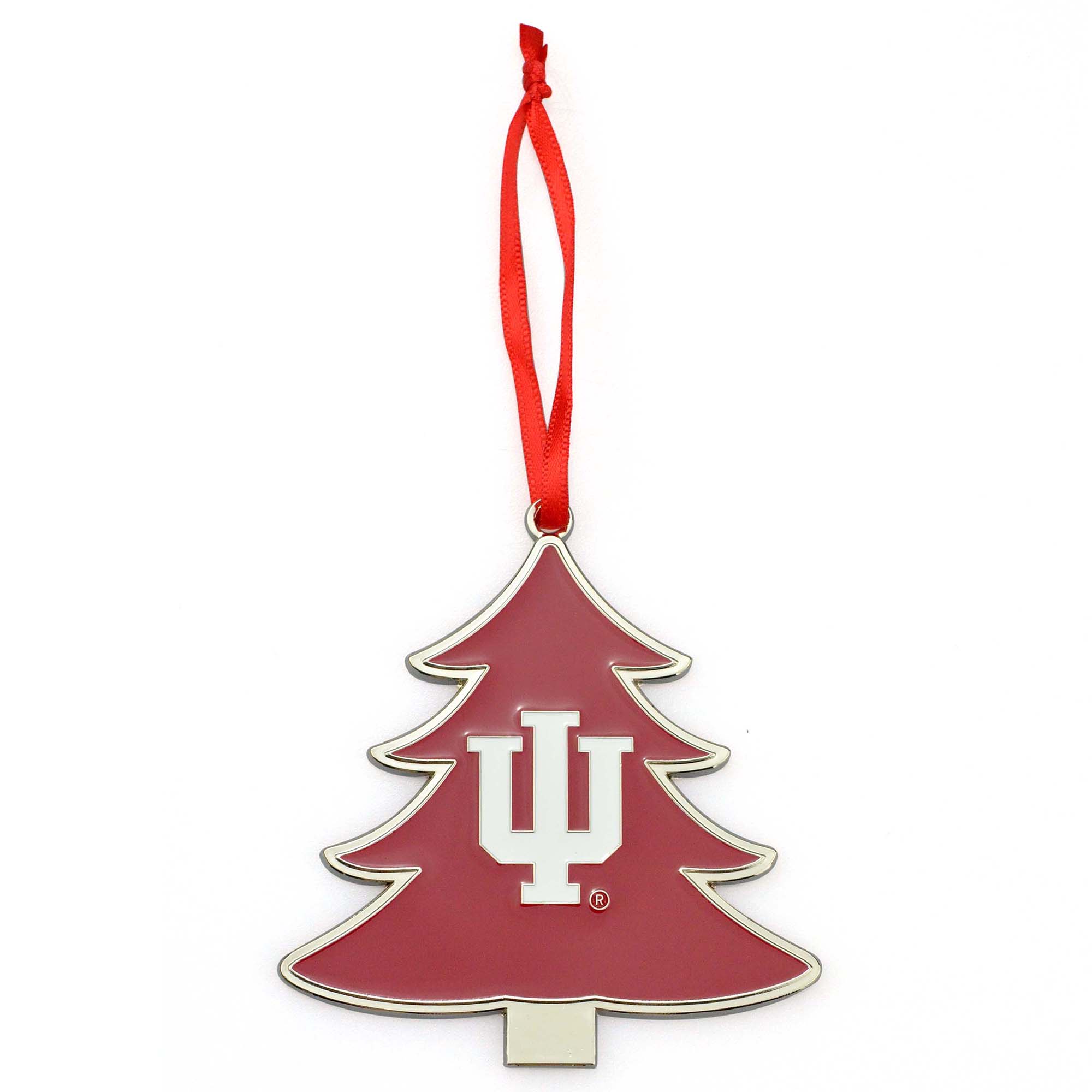 Indiana Hoosiers Tree Shaped Metal Christmas Ornament