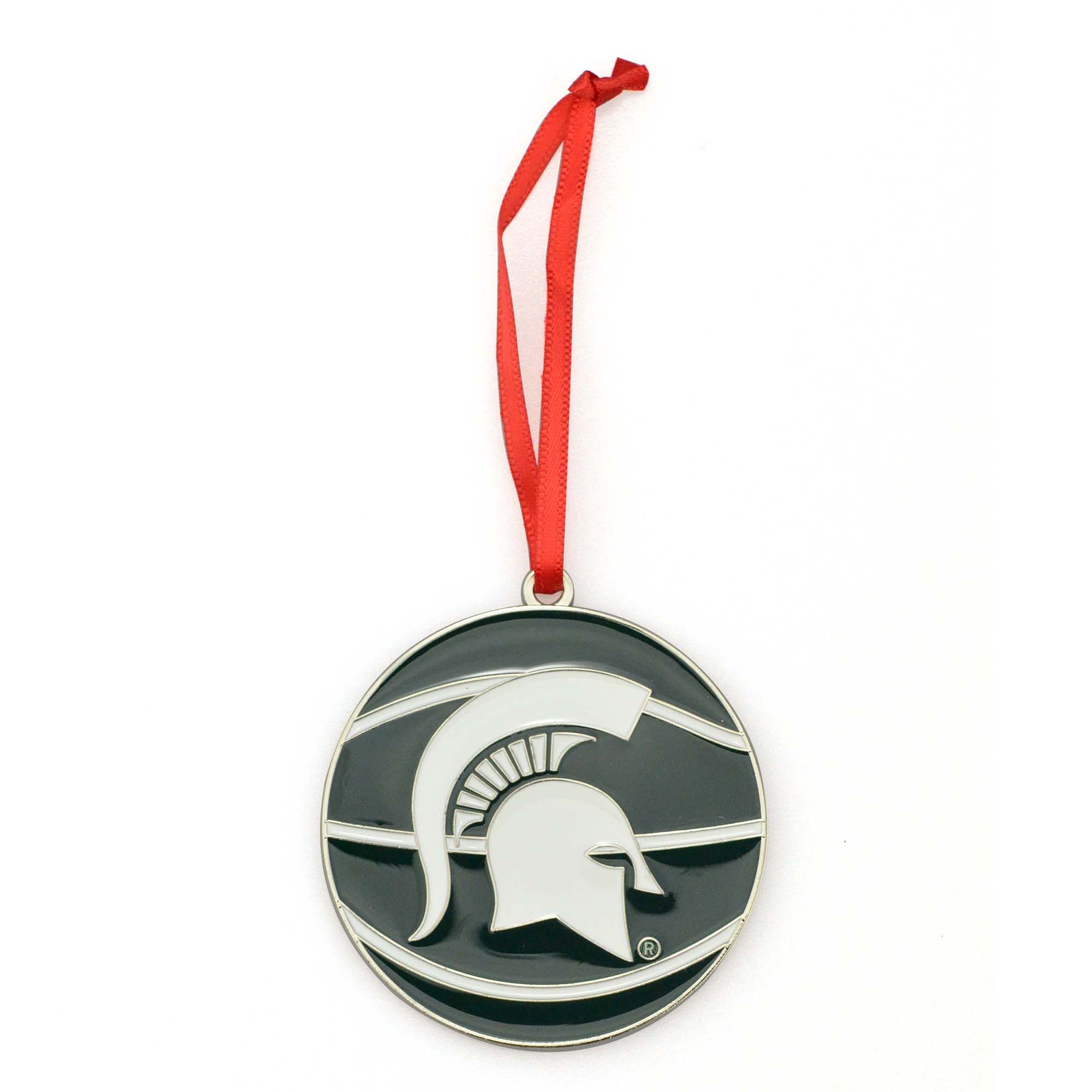 Michigan State Spartans Basketball Metal Christmas Ornament