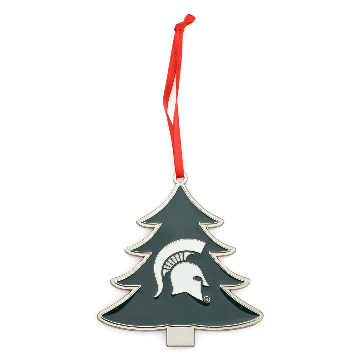 Michigan State Spartans Tree Shaped Metal Christmas Ornament