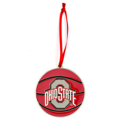 Ohio State Buckeyes Basketball Metal Christmas Ornament