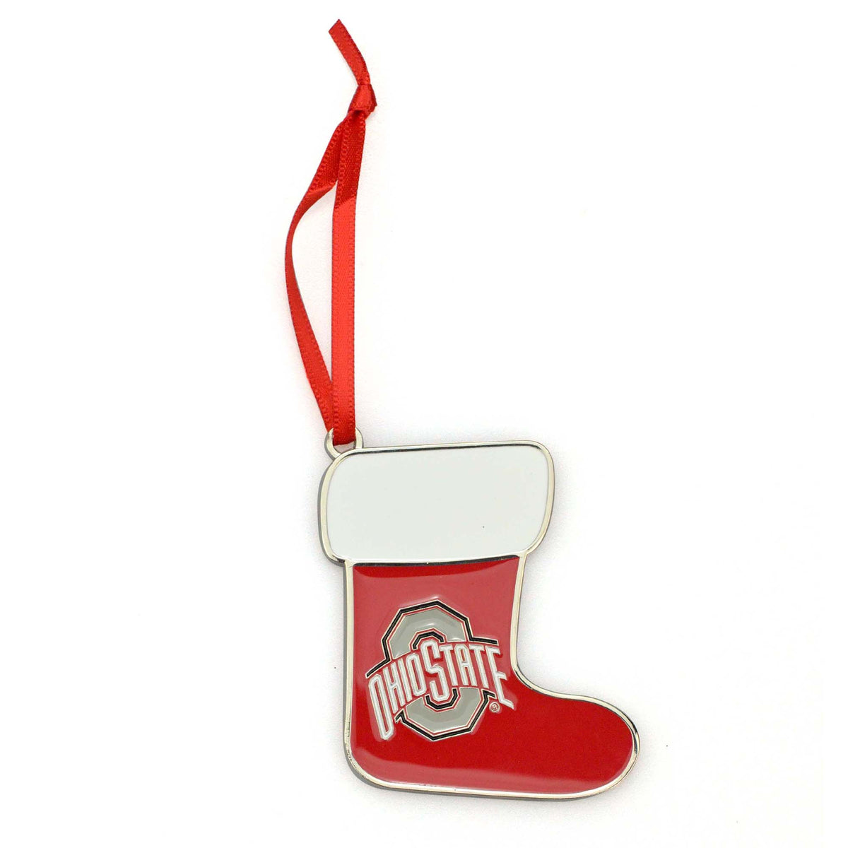 Ohio State Buckeyes Stocking Metal Christmas Ornament