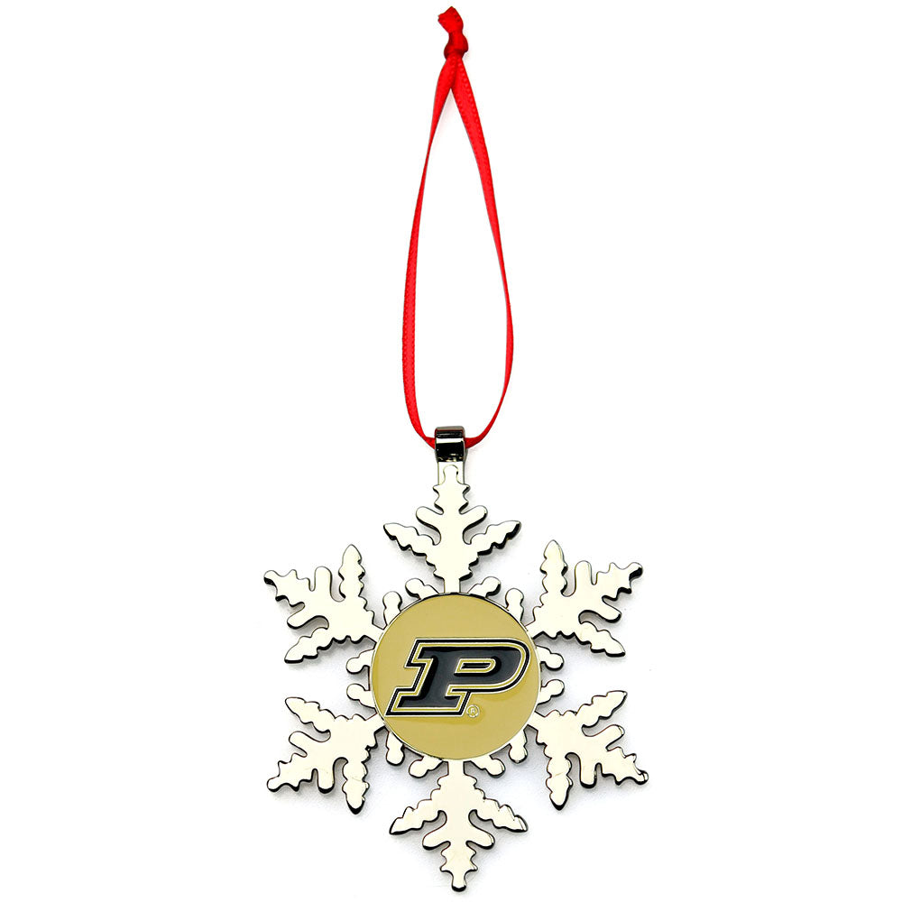 Purdue Boilermakers Snowflake Metal Christmas Ornament
