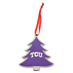 TCU Horned Frogs Tree Shaped Metal Christmas Ornament