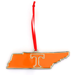 Tennessee Volunteers State Shape Metal Christmas Ornament
