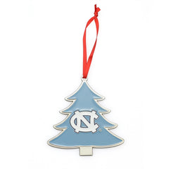 North Carolina Tar Heels (UNC) Tree Shaped Metal Christmas Ornament