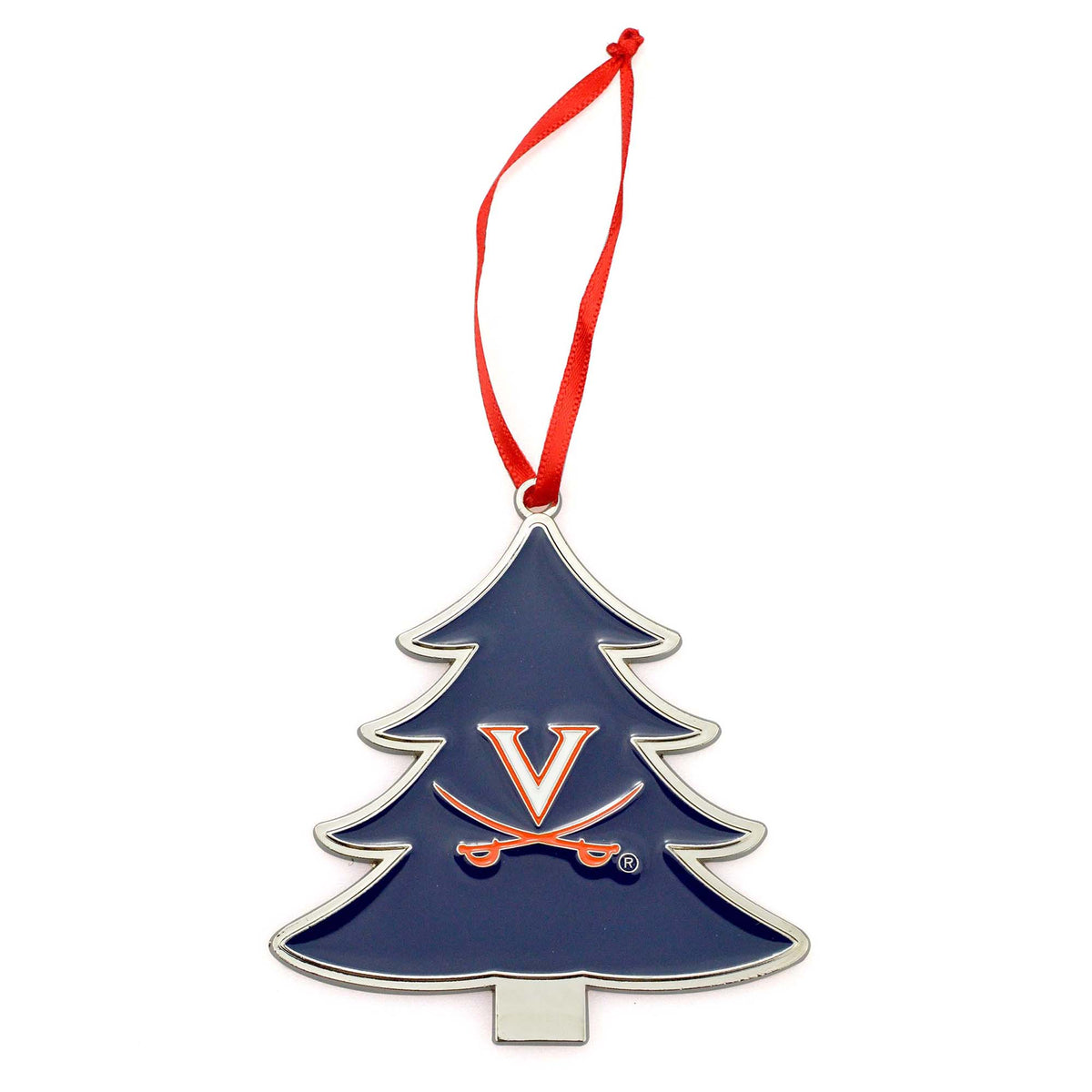 Virginia Cavaliers (UVA) Tree Shaped Metal Christmas Ornament