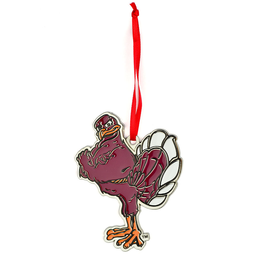 Virginia Tech Hokie Bird Mascot Metal Christmas Ornament