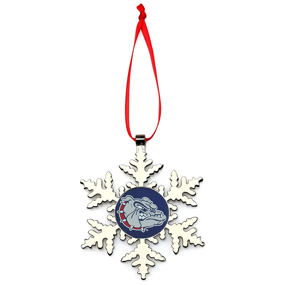 Gonzaga Bulldogs Snowflake Metal Christmas Ornament