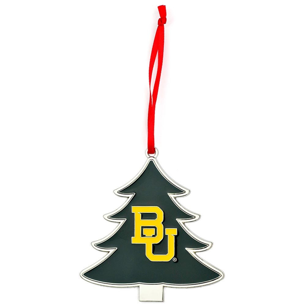 Baylor Bears Tree Shaped Metal Christmas Ornament