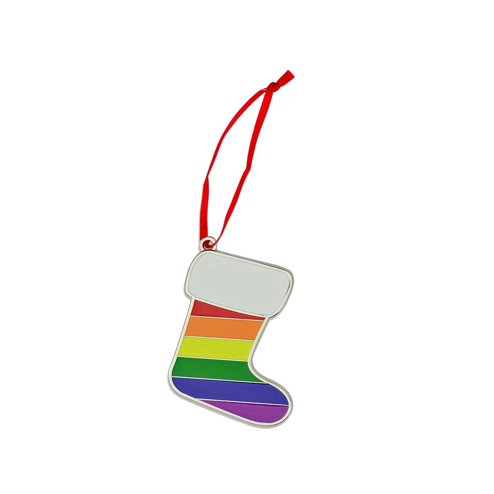 Gay Pride Flag Stocking Christmas Ornament