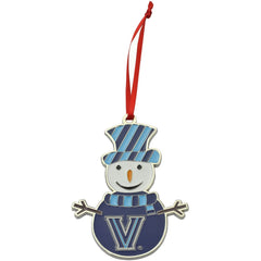 Villanova Wildcats Snowman Metal Christmas Ornament