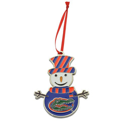 Florida Gators Snowman Metal Christmas Ornament
