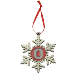 Ohio State Buckeyes Block O Snowflake Christmas Ornament